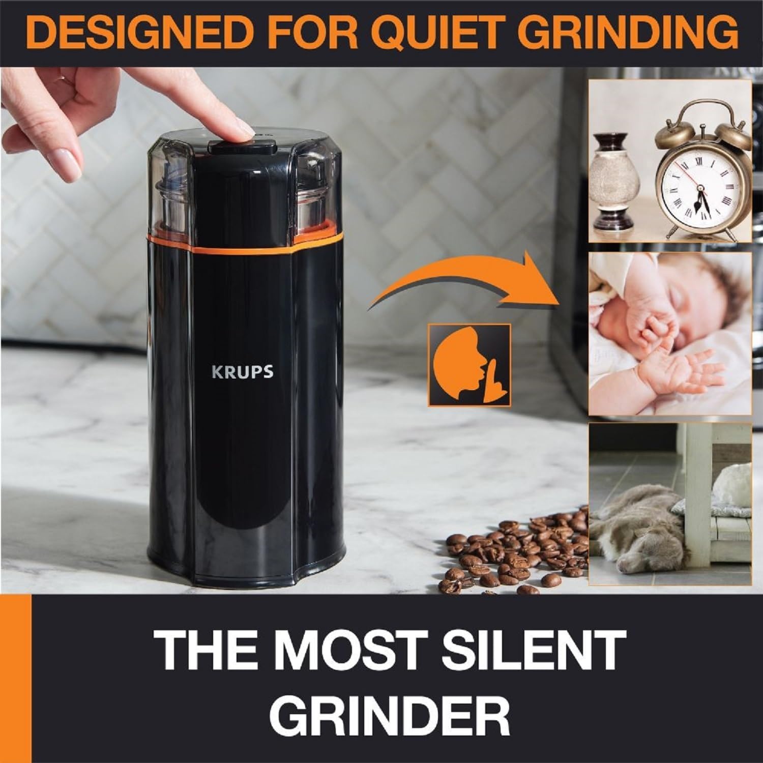 image:imageKRUPS Precision Electric Coffee Grinders 3 oz Capacity 200W Motor Stainless Steel Blades for Uniform Grinding of Beans Herb and Nuts Coffee and Spice Grinder Electric BlackBlack