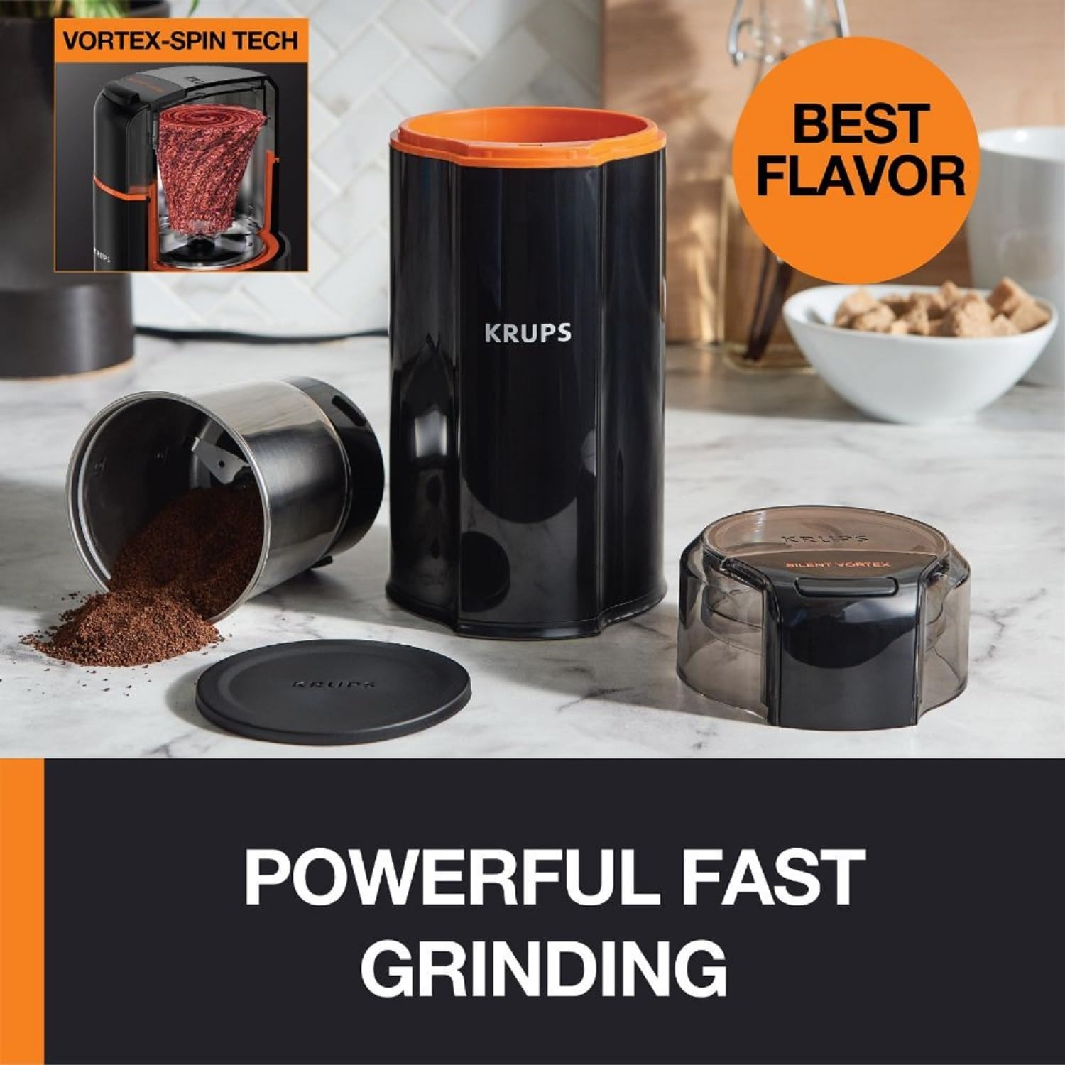image:imageKRUPS Precision Electric Coffee Grinders 3 oz Capacity 200W Motor Stainless Steel Blades for Uniform Grinding of Beans Herb and Nuts Coffee and Spice Grinder Electric BlackBlack
