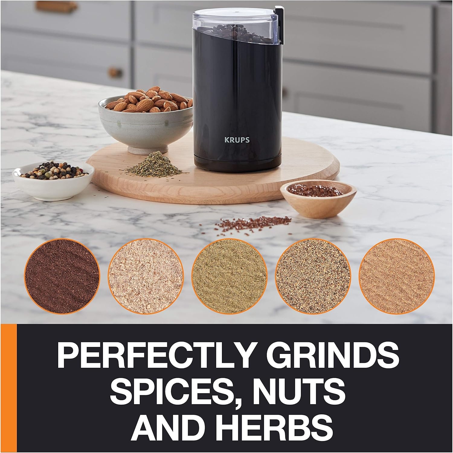 image:imageKRUPS Precision Electric Coffee Grinders 3 oz Capacity 200W Motor Stainless Steel Blades for Uniform Grinding of Beans Herb and Nuts Coffee and Spice Grinder Electric BlackBlack