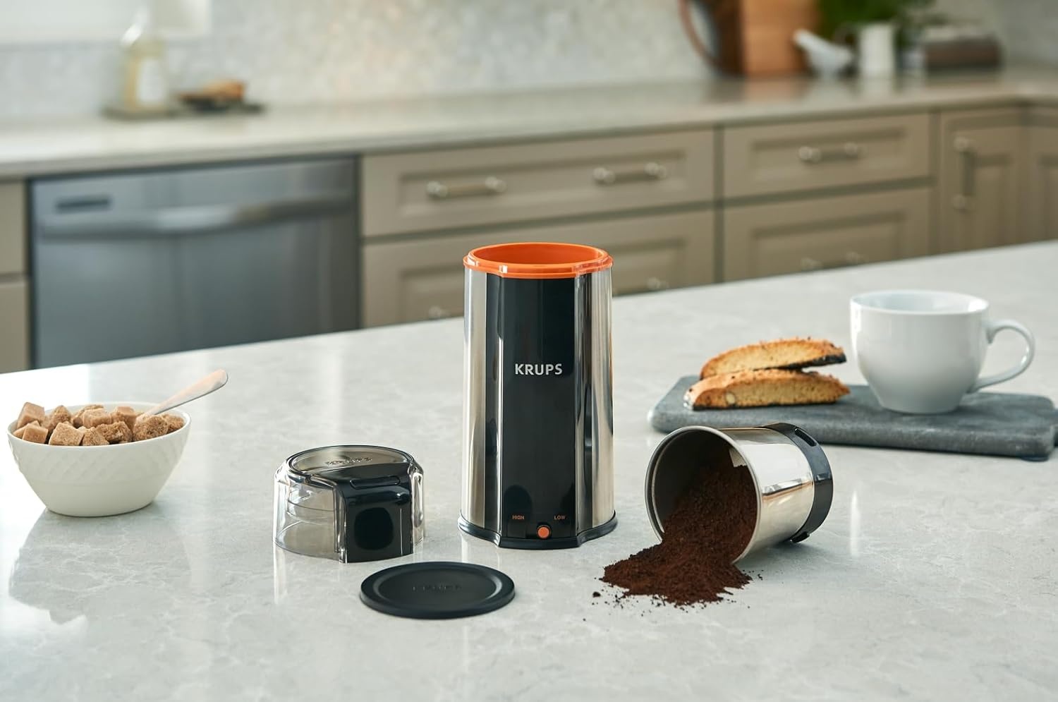 image:imageKRUPS Precision Electric Coffee Grinders 3 oz Capacity 200W Motor Stainless Steel Blades for Uniform Grinding of Beans Herb and Nuts Coffee and Spice Grinder Electric BlackStainless Steel