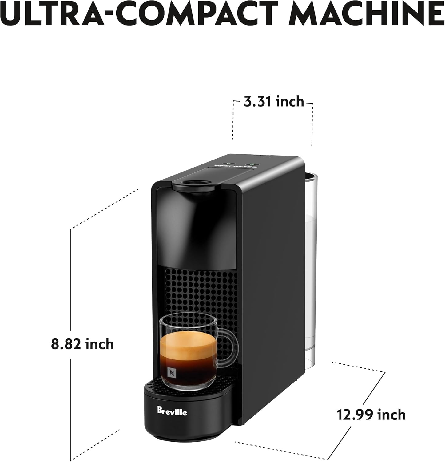 image:imageNespresso Essenza Mini Espresso Machine by Breville with Milk Frother203 fl oz Piano Black