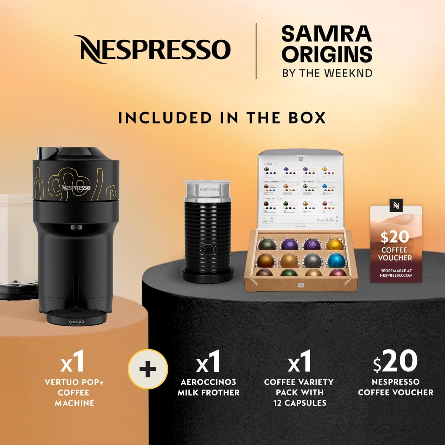 image:imageNespresso LimitedEdition Vertuo Pop Coffee and Espresso Maker by DeLonghi Pastel YellowBuna Yellow