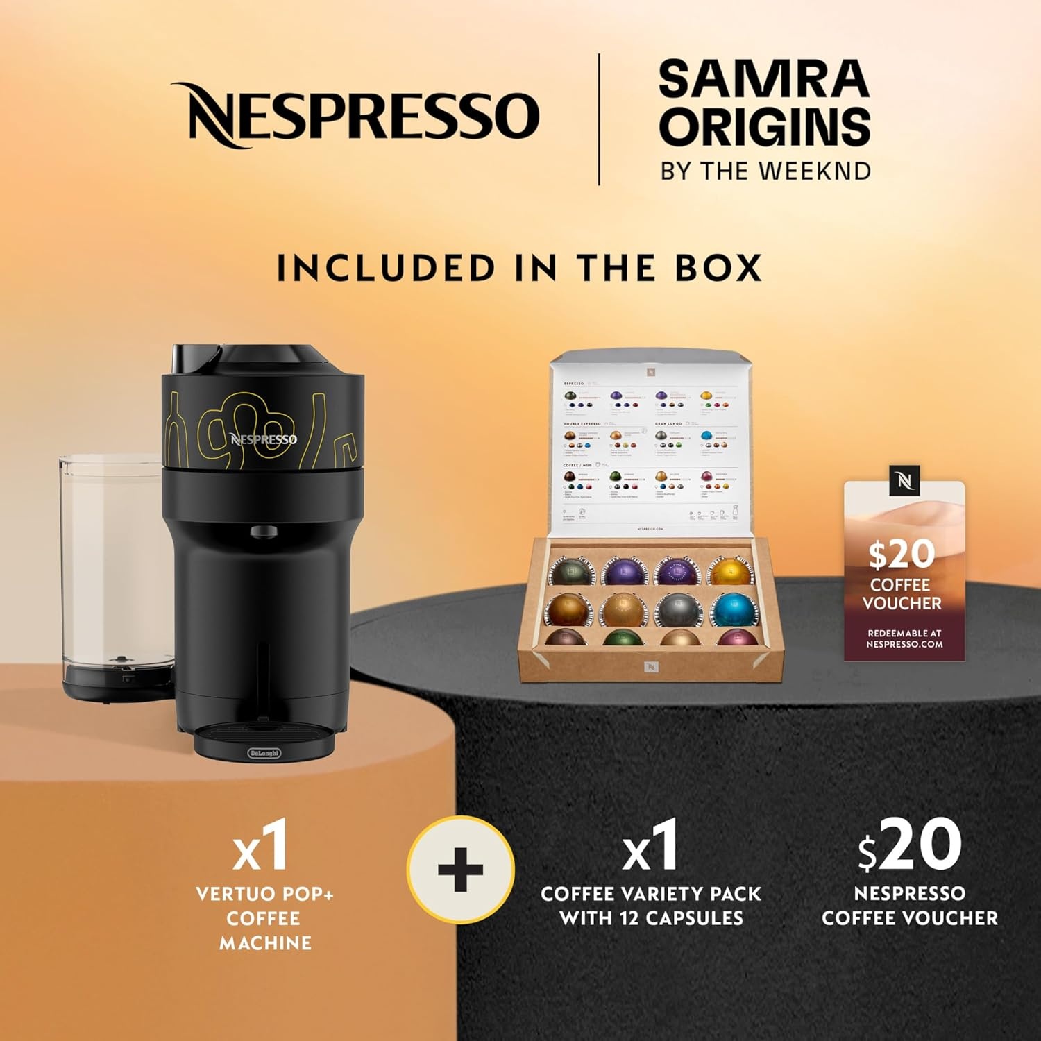 image:imageNespresso LimitedEdition Vertuo Pop Coffee and Espresso Maker by DeLonghi Pastel YellowBuna Yellow