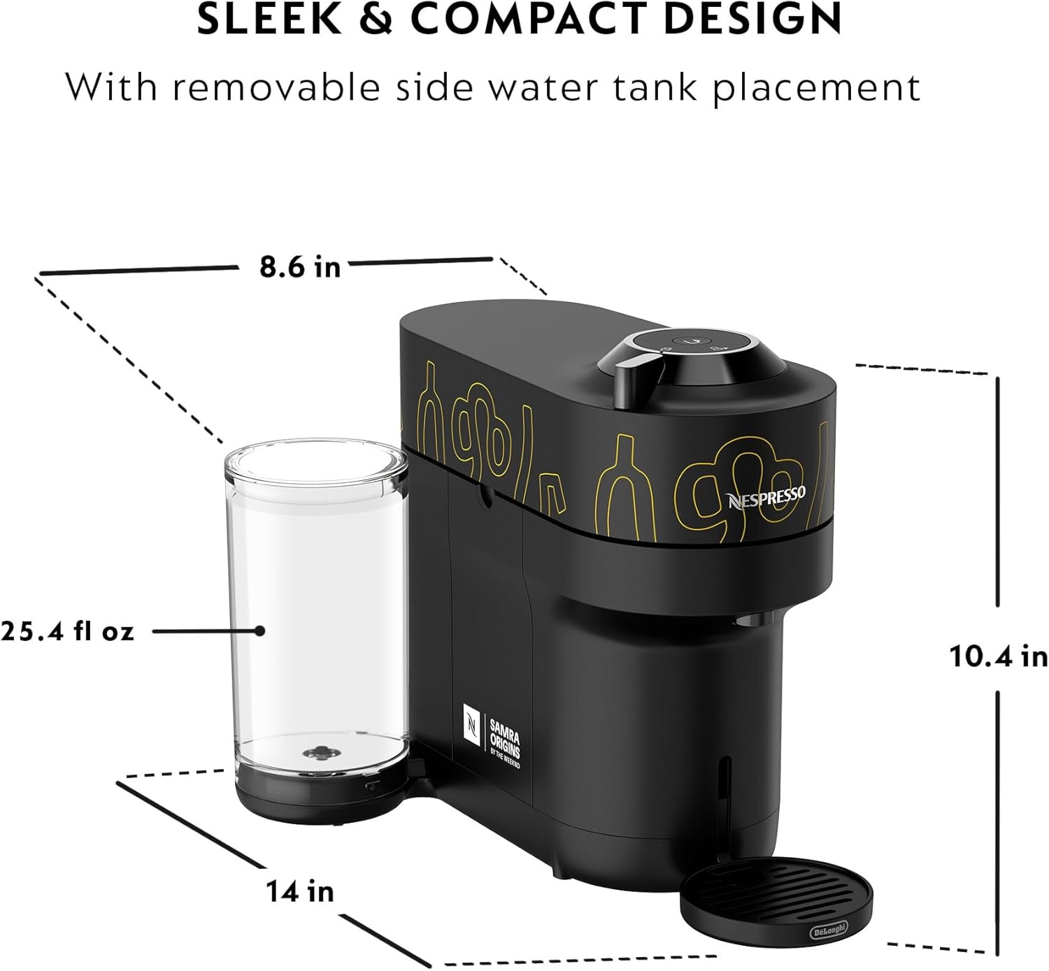 image:imageNespresso LimitedEdition Vertuo Pop Coffee and Espresso Maker by DeLonghi Pastel YellowBuna Yellow