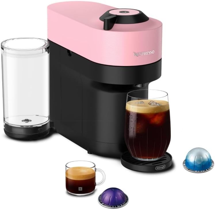 image:imageNespresso LimitedEdition Vertuo Pop Coffee and Espresso Maker by DeLonghi Pastel YellowCandy Pink