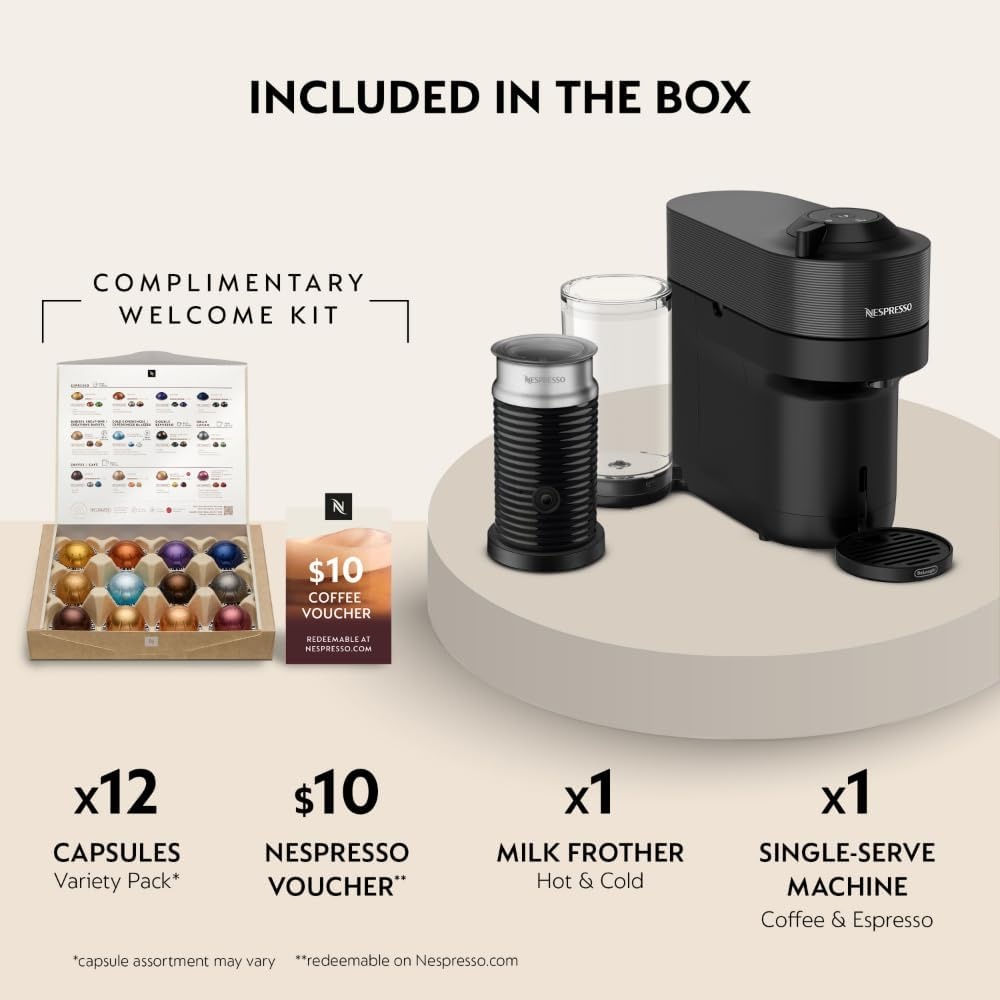 image:imageNespresso LimitedEdition Vertuo Pop Coffee and Espresso Maker by DeLonghi Pastel YellowLiquorice Black