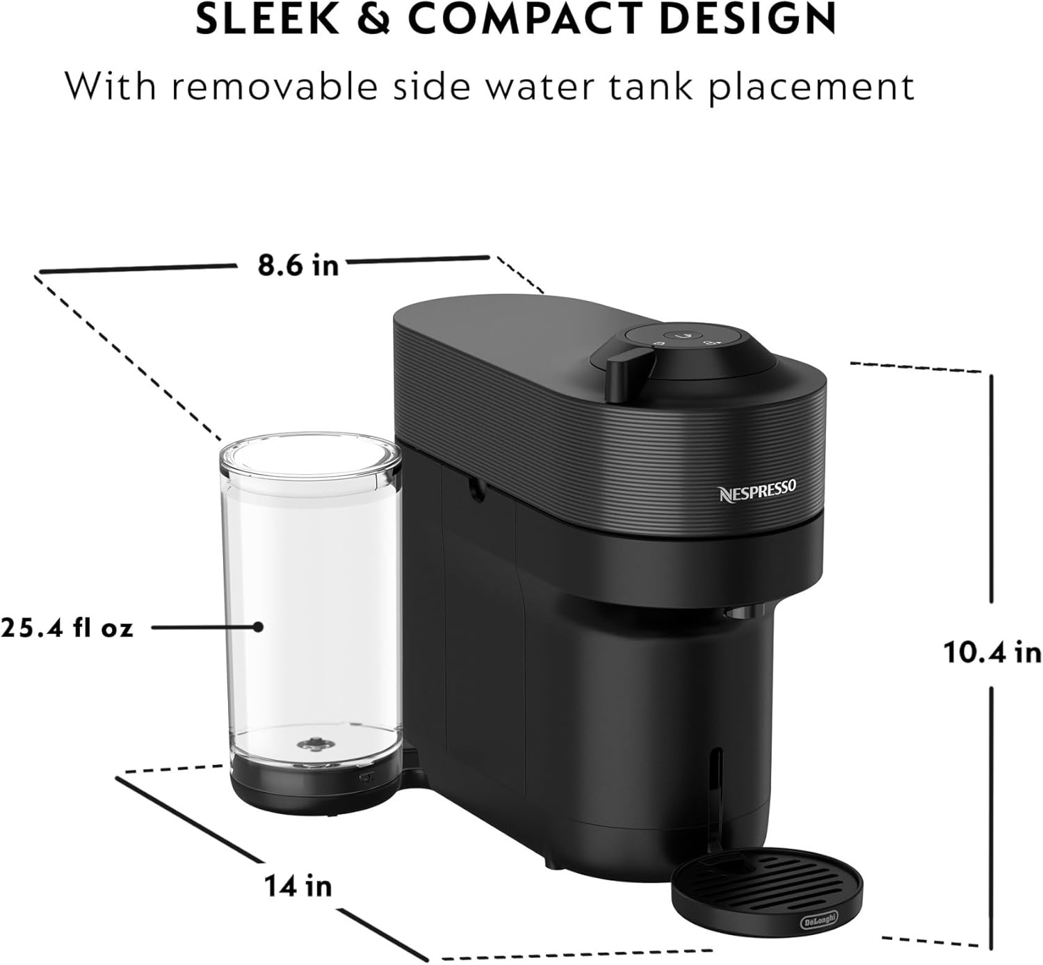 image:imageNespresso LimitedEdition Vertuo Pop Coffee and Espresso Maker by DeLonghi Pastel YellowLiquorice Black1