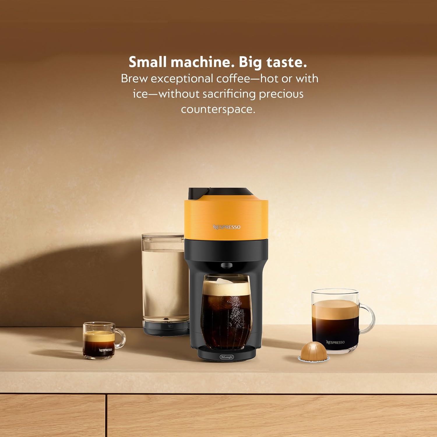 image:imageNespresso LimitedEdition Vertuo Pop Coffee and Espresso Maker by DeLonghi Pastel YellowMango