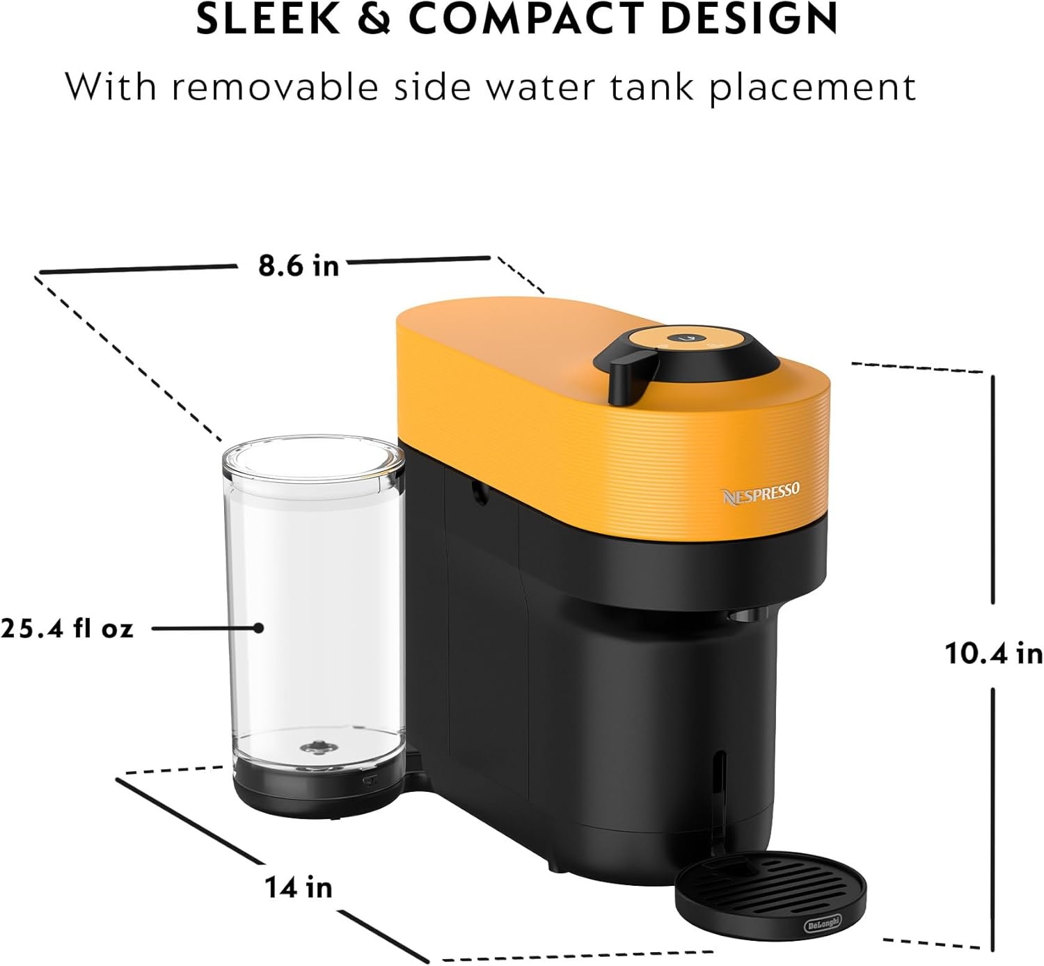 image:imageNespresso LimitedEdition Vertuo Pop Coffee and Espresso Maker by DeLonghi Pastel YellowMango