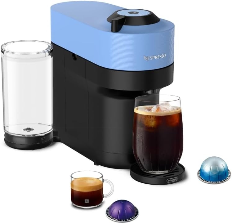 image:imageNespresso LimitedEdition Vertuo Pop Coffee and Espresso Maker by DeLonghi Pastel YellowPacific Blue