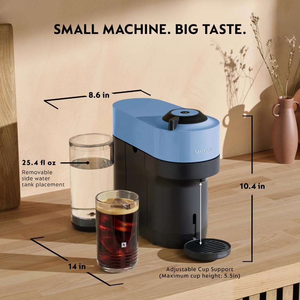 image:imageNespresso LimitedEdition Vertuo Pop Coffee and Espresso Maker by DeLonghi Pastel YellowPacific Blue