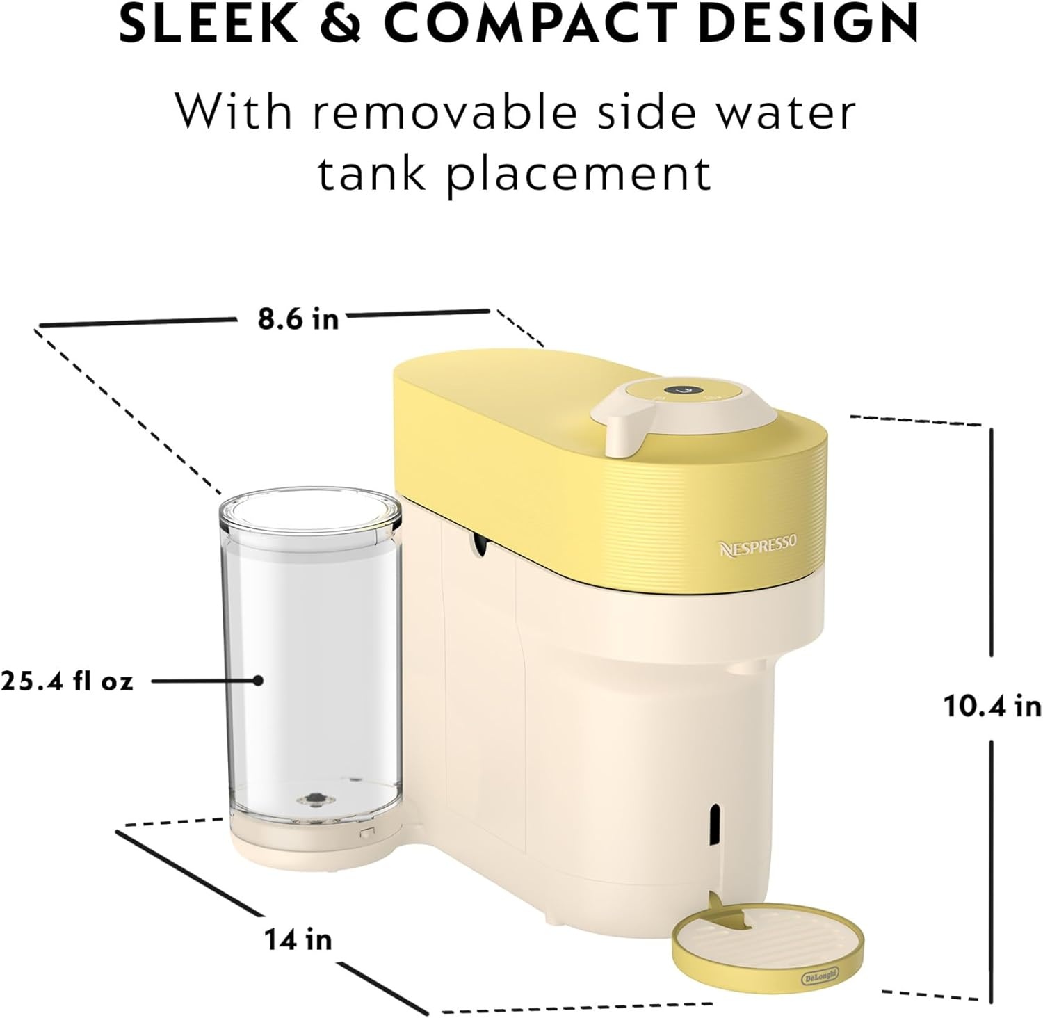 image:imageNespresso LimitedEdition Vertuo Pop Coffee and Espresso Maker by DeLonghi Pastel YellowPastel Yellow