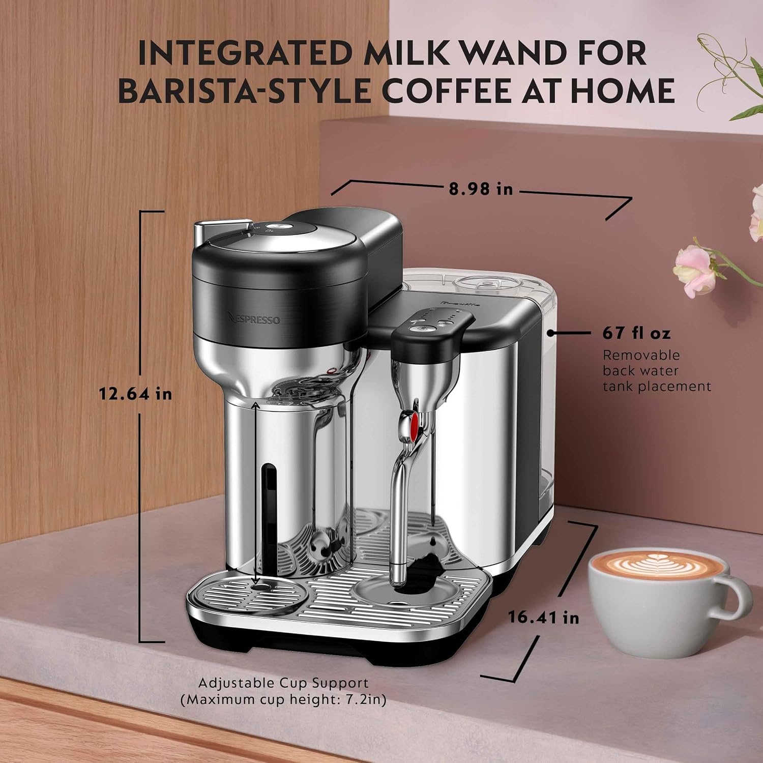 image:imageNespresso Vertuo Creatista Coffee and Espresso Maker by Breville Brushed Stainless SteelBlack Stainless Steel