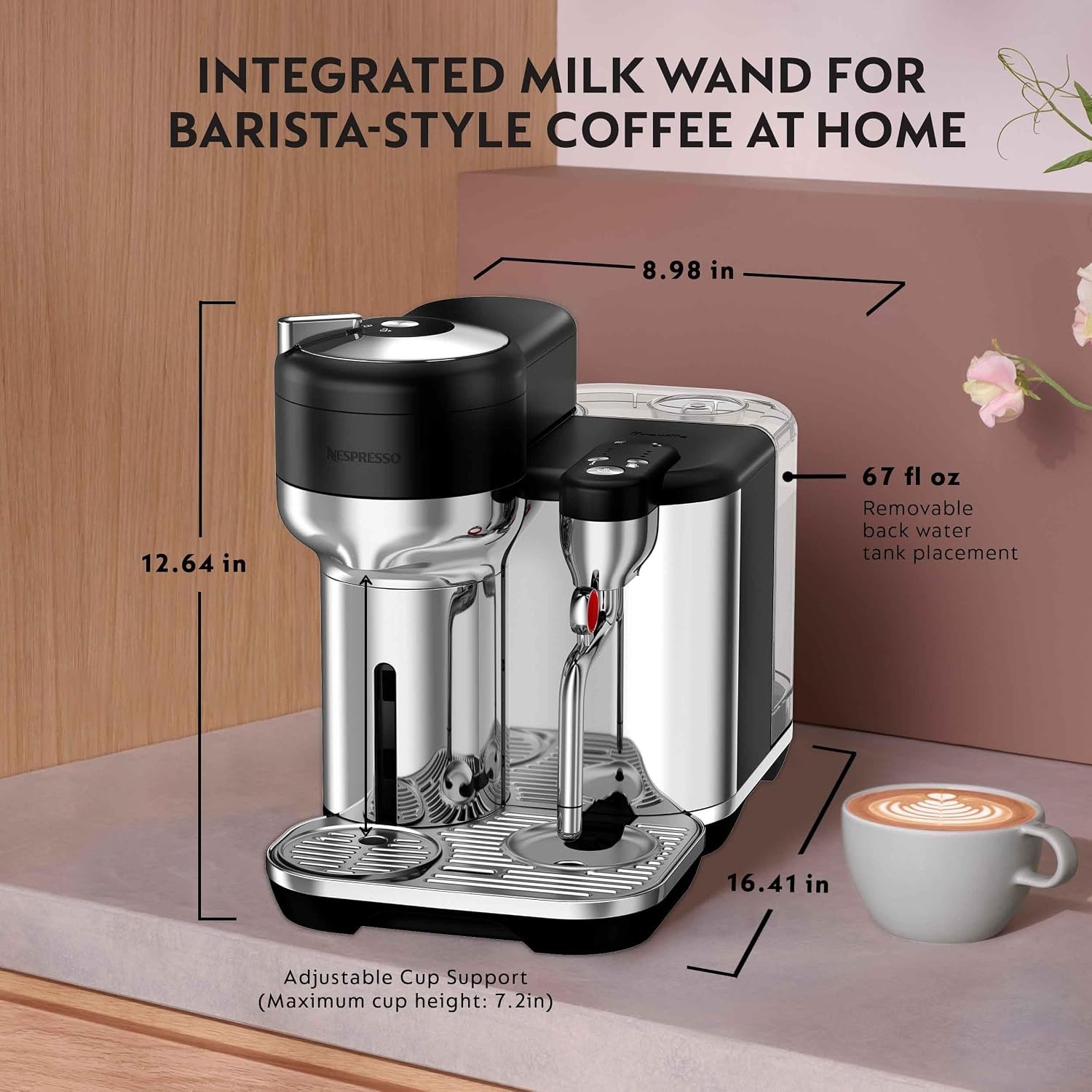 image:imageNespresso Vertuo Creatista Coffee and Espresso Maker by Breville Brushed Stainless SteelBlack Truffle