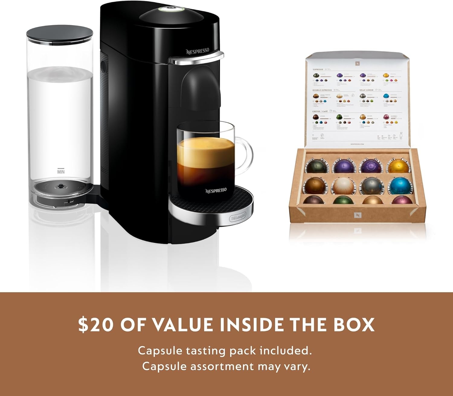 image:imageNespresso Vertuo Plus Deluxe Coffee and Espresso Maker by DeLonghi Titan with Aeroccino Milk Frother 110 VoltsBlack