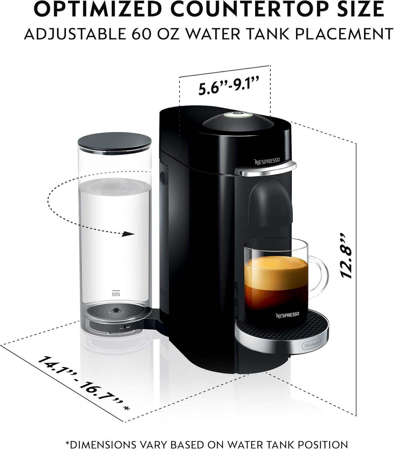 image:imageNespresso Vertuo Plus Deluxe Coffee and Espresso Maker by DeLonghi Titan with Aeroccino Milk Frother 110 VoltsBlack