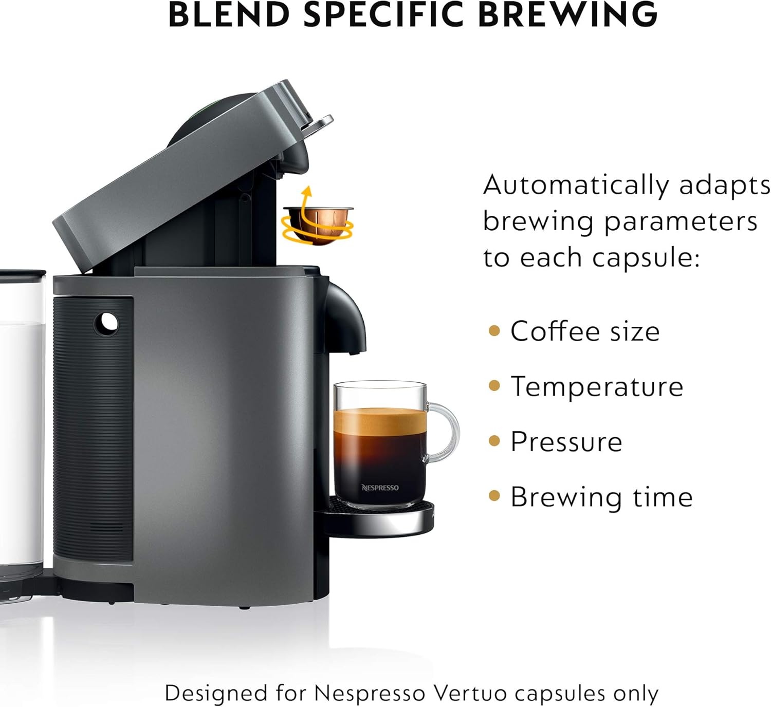 image:imageNespresso Vertuo Plus Deluxe Coffee and Espresso Maker by DeLonghi Titan with Aeroccino Milk Frother 110 VoltsTitan