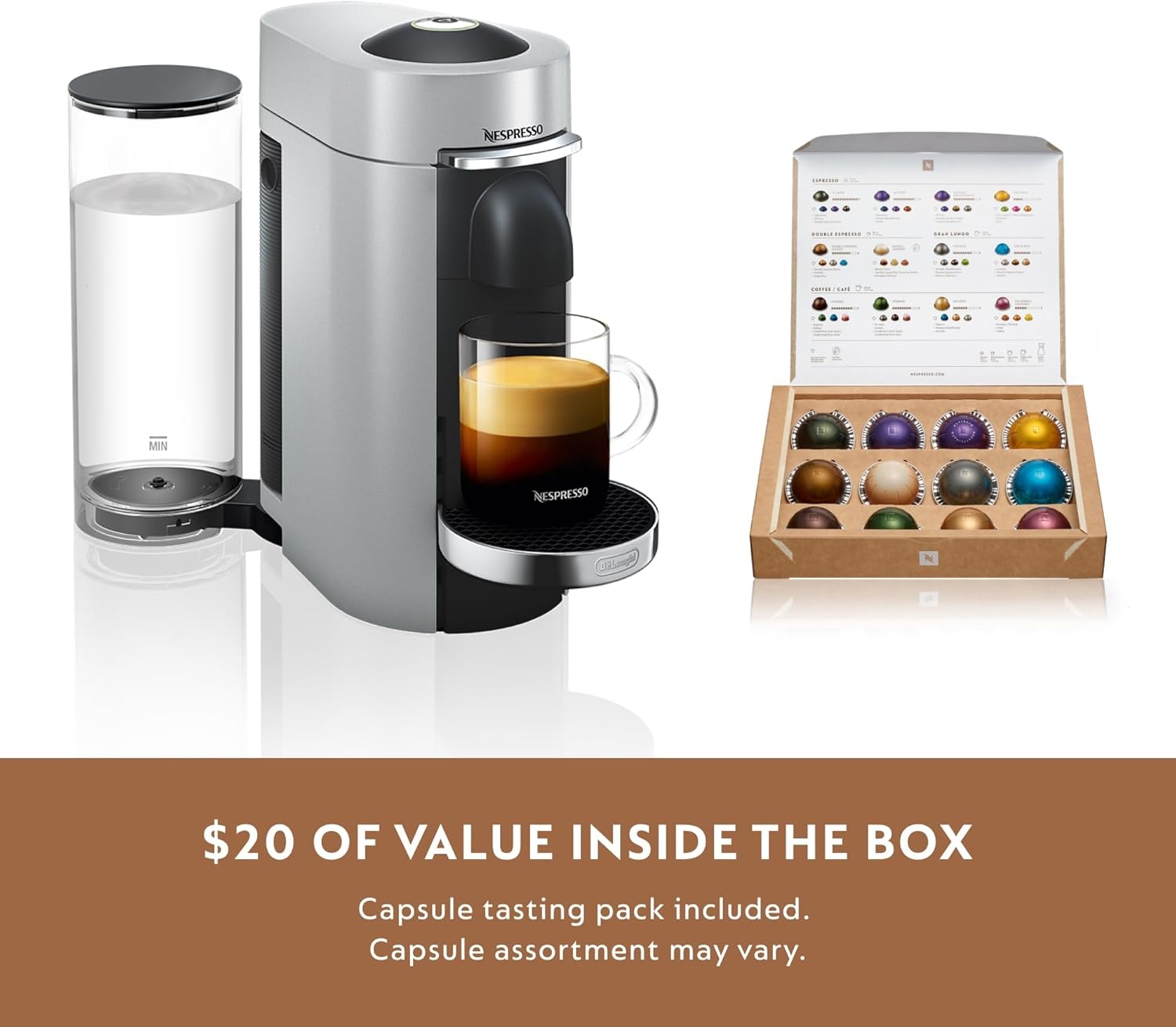 image:imageNespresso Vertuo Plus Deluxe Coffee and Espresso Maker by DeLonghi Titan with Aeroccino Milk Frother 110 VoltsTitan