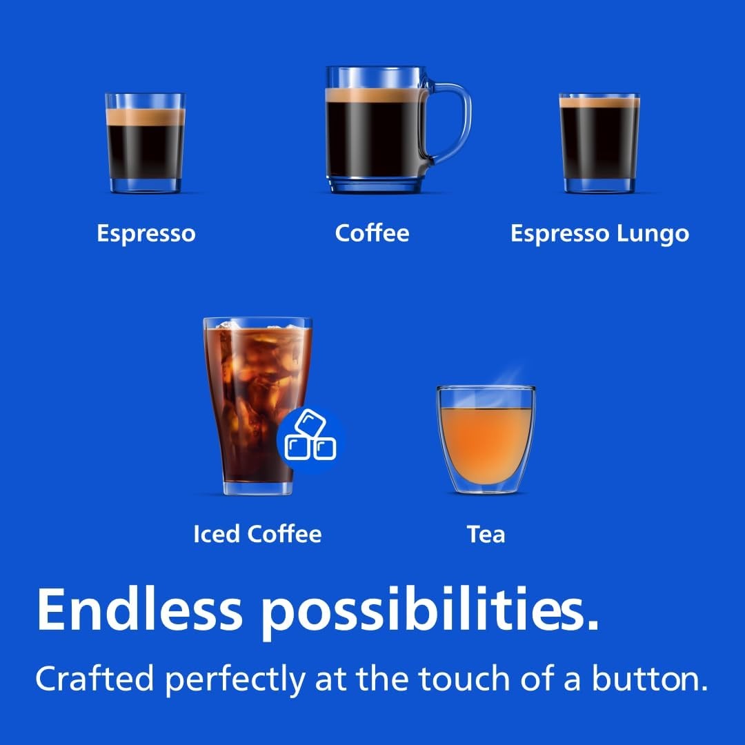 image:imagePhilips 3300 Series Fully Automatic Espresso Machine with integrated milk frother and grinder 5 Hot amp Iced Coffee PreSets 40 Quieter SilentBrew 15Bar Pressure Glossy Black EP332690Black Chrome
