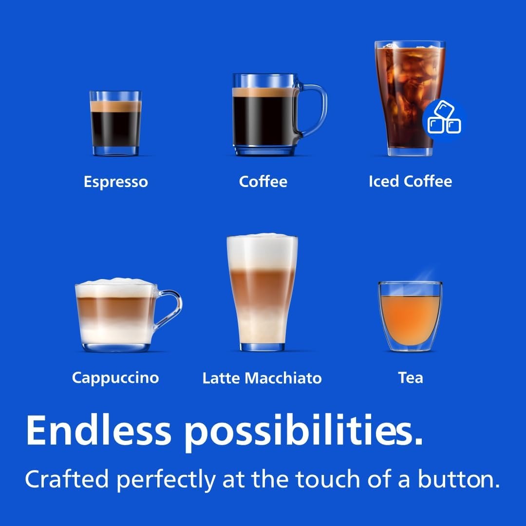 image:imagePhilips 3300 Series Fully Automatic Espresso Machine with integrated milk frother and grinder 5 Hot amp Iced Coffee PreSets 40 Quieter SilentBrew 15Bar Pressure Glossy Black EP332690Glossy Black Ep 3341 50