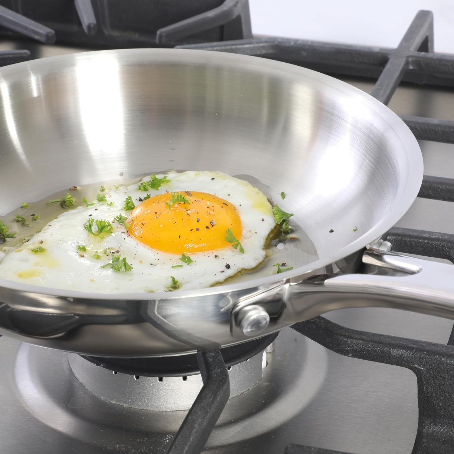image:imageSur La Table Kitchen Essentials Chefs Deck 3Piece 53Quart Stainless Steel Dutch Oven with Steamer Insert amp Glass Lid Induction Ready TriPly Base Polished Finish amp Hollow StayCool HandlesStainless Steel