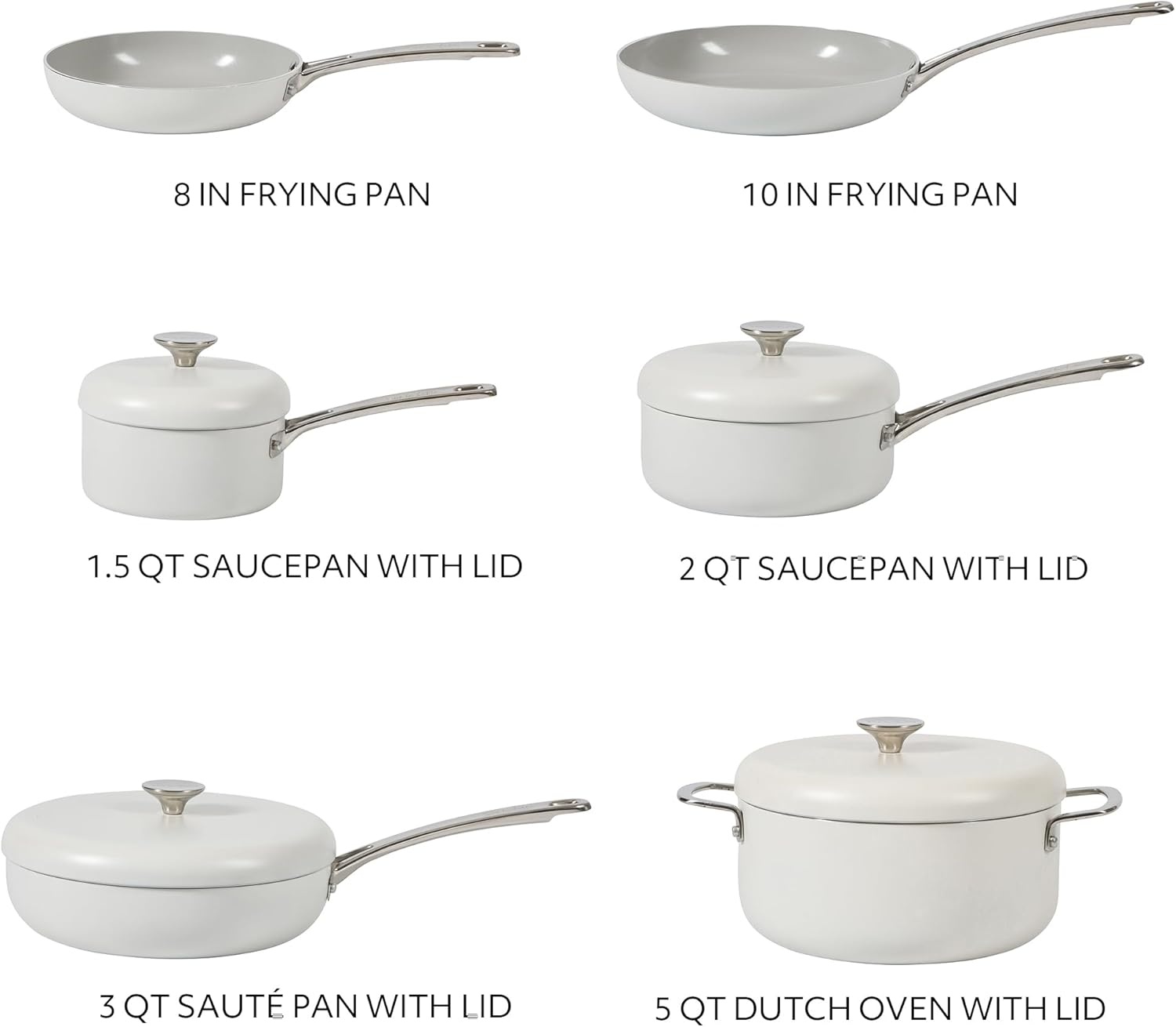image:imageSur La Table Kitchen Essentials Potluck Porch 10 Inch Deep Frying Pan Skillet Aluminum PFA Free Ceramic Cookware Chefs Pan Omelet Pan Induction BlackLinen White