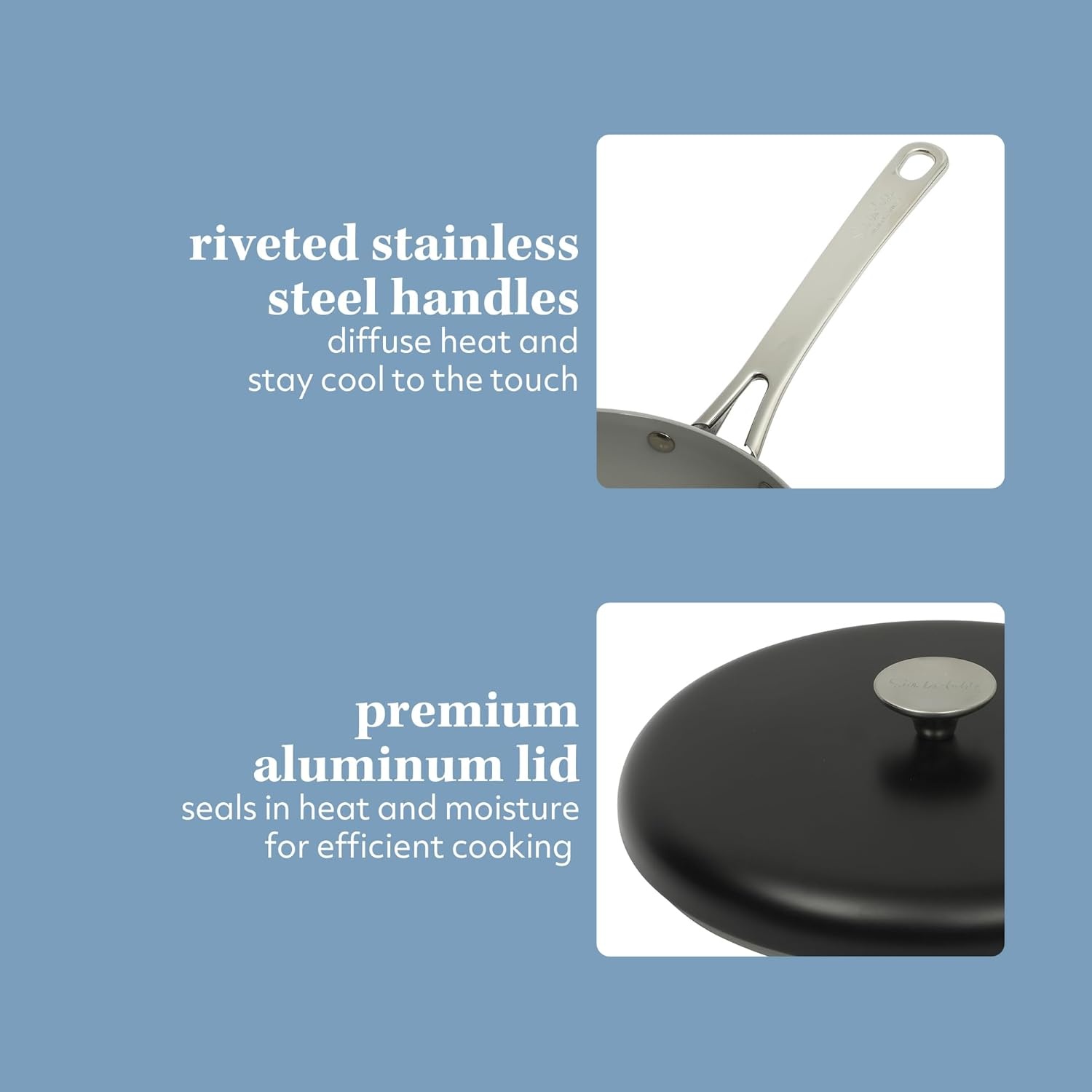 image:imageSur La Table Kitchen Essentials Potluck Porch 10 Inch Deep Frying Pan Skillet Aluminum PFA Free Ceramic Cookware Chefs Pan Omelet Pan Induction BlackBlack