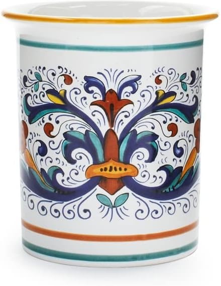 image:imageSur La Table Nova Deruta Utensil Holder Handcrafted Italian Ceramic Countertop Organizer RenaissanceInspired Earthenware Colorful HandPainted Kitchen Decor Made in Italy