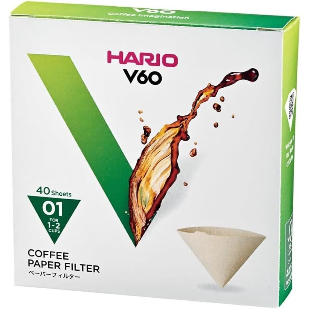 image:imageHario V60 Paper Coffee Filter Size 02 White 40ct BoxNatural