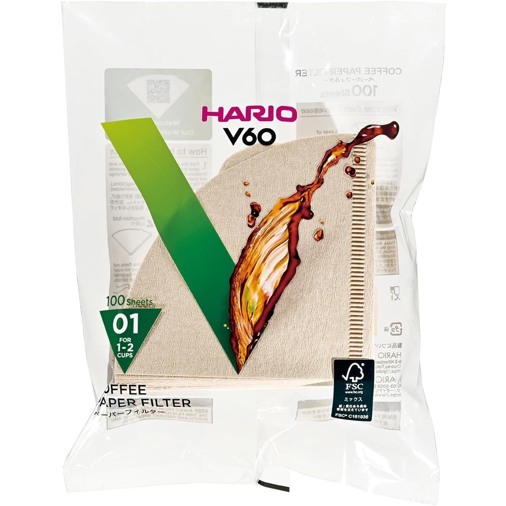 image:imageHario V60 Paper Coffee Filter Size 02 White 40ct BoxNautural
