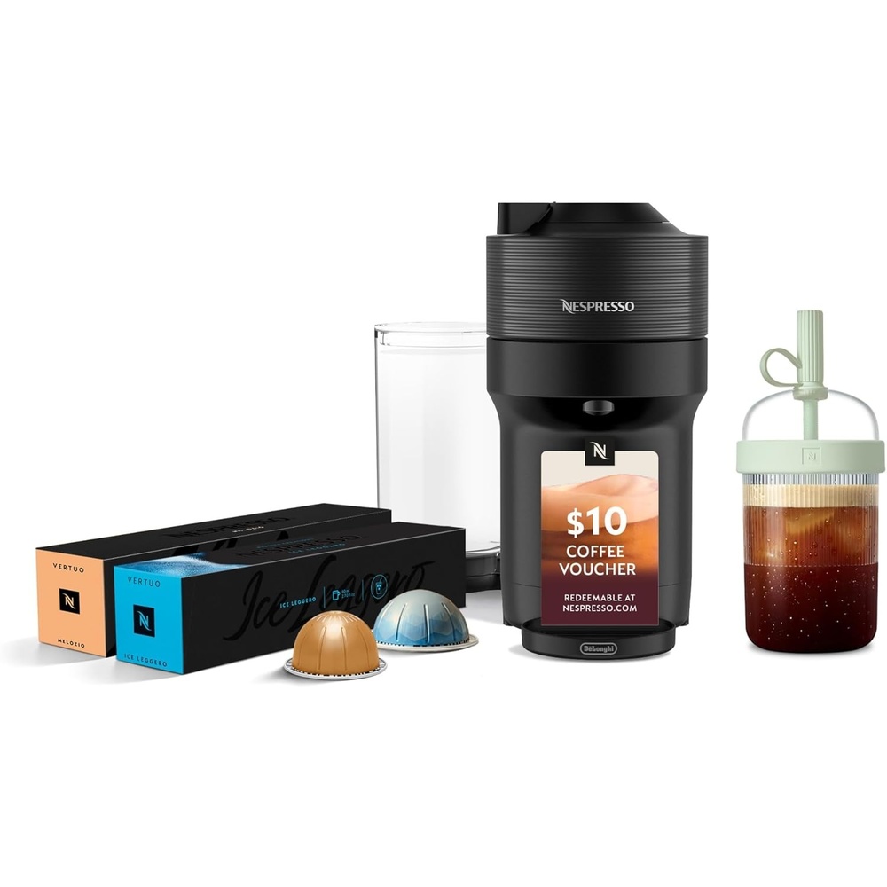 image:imageNespresso LimitedEdition Vertuo Pop Coffee and Espresso Maker by DeLonghi Pastel YellowLiquorice Black1