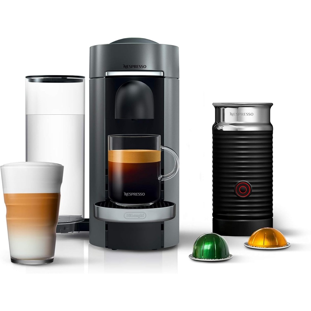 image:imageNespresso Vertuo Plus Deluxe Coffee and Espresso Maker by DeLonghi Titan with Aeroccino Milk Frother 110 VoltsTitan