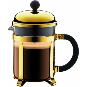 image:imageBodum 34oz Chambord French Press Coffee Maker HighHeat Borosilicate Glass Polished Stainless Steel  Made in PortugalGold