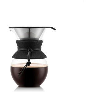 image:imageBodum 34oz Pour Over Coffee Maker HighHeat Borosilicate Glass with Reusable Stainless Steel Filter and Double Wall Cork Grip  Made in PortugalBlack Cork