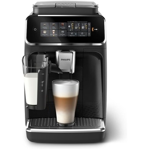 image:imagePhilips 3300 Series Fully Automatic Espresso Machine with integrated milk frother and grinder 5 Hot amp Iced Coffee PreSets 40 Quieter SilentBrew 15Bar Pressure Glossy Black EP332690Glossy Black Ep 3341 50
