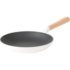image:imageSur La Table Kitchen Essential Main Canteen 95 PreSeasoned Cast Iron Skillet wWood Handle Natural Nonstick Lightweight Frying Pan for Searing Sauting amp Everyday Cooking  BlueEggshell White Skillet