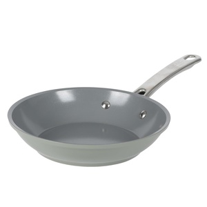 image:imageSur La Table Kitchen Essentials 8 Inch Fry Pan PFA Free Titanium Ceramic Nonstick Interior Forged Aluminum Cookware Frying Pan  Green  Induction CompatibleGreen
