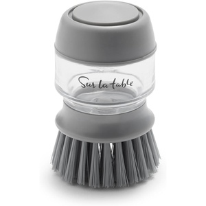 image:imageSur La Table Soap Dispensing Palm Dish Brush Gray