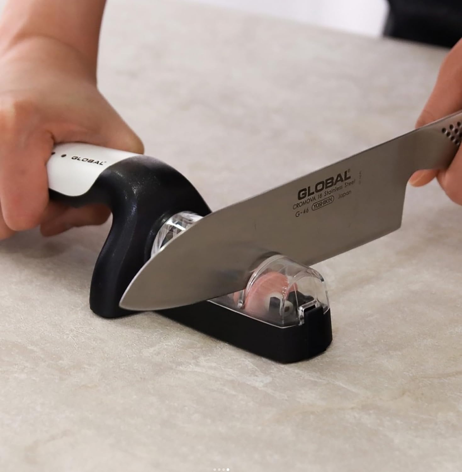 image:imageGlobal 2Stage Handheld Knife Sharpener Stainless Steel