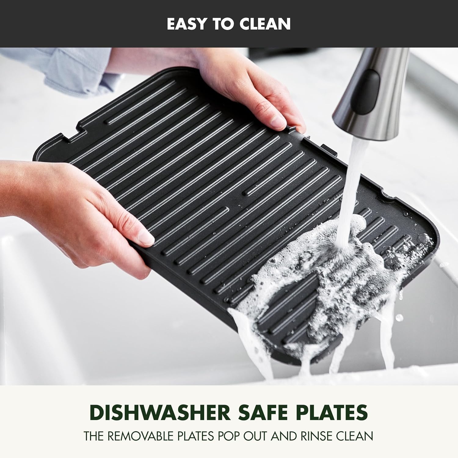 image:imageGreenPan Elite 7in1 MultiFunction Contact Grill amp Griddle Healthy Ceramic Nonstick Reversible Plates Adjustable Shade amp Shear Closed PressOpen Flat Surface PFASFree Cream WhiteBlack