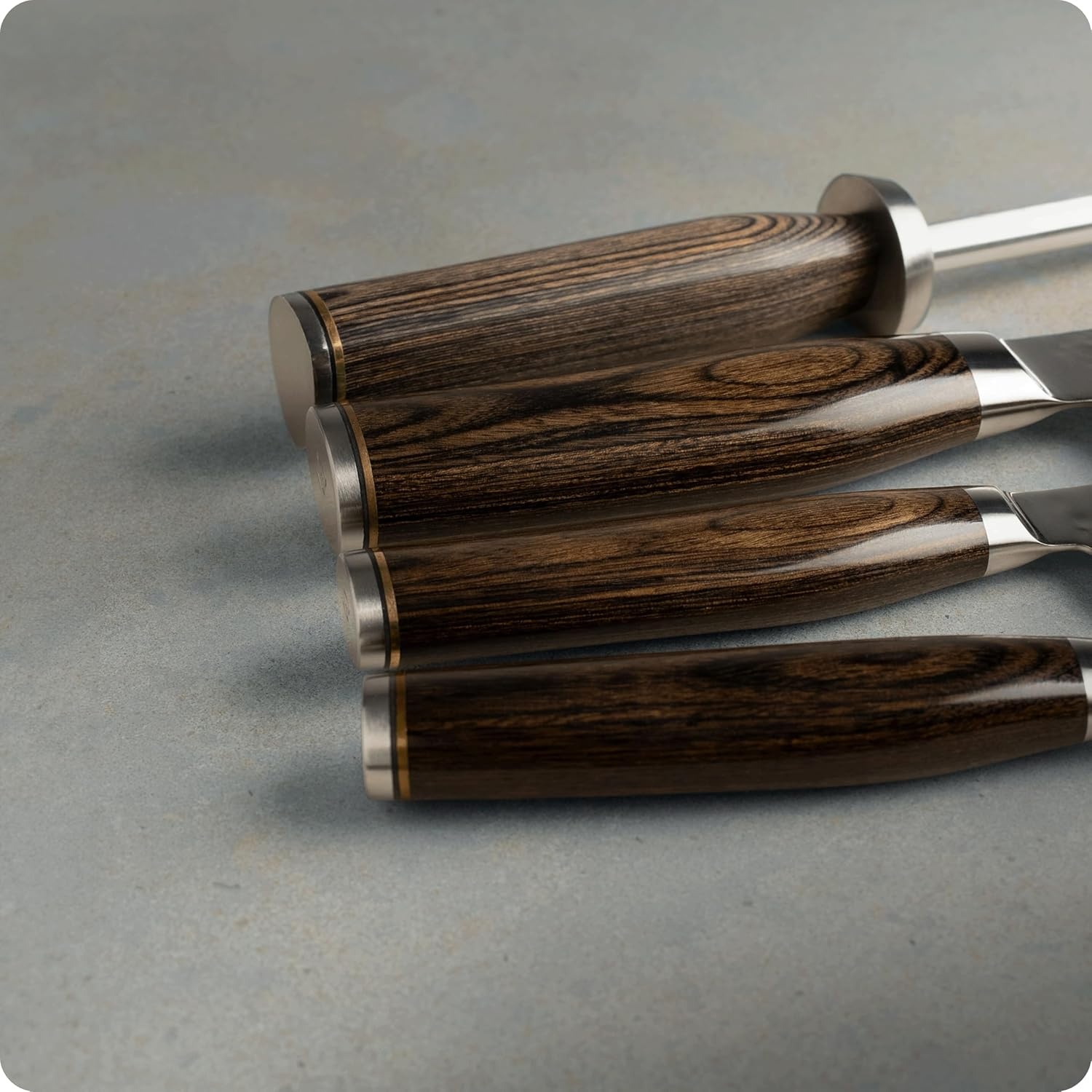 image:imageShun Premier Blonde 5 Piece Starter Block Set Includes 8 Chefs 4 Paring 65 Utility Knives Honing Steel amp Bamboo Knife Block Handcrafted Japanese Knife Set Pakkawood HandlesBrown