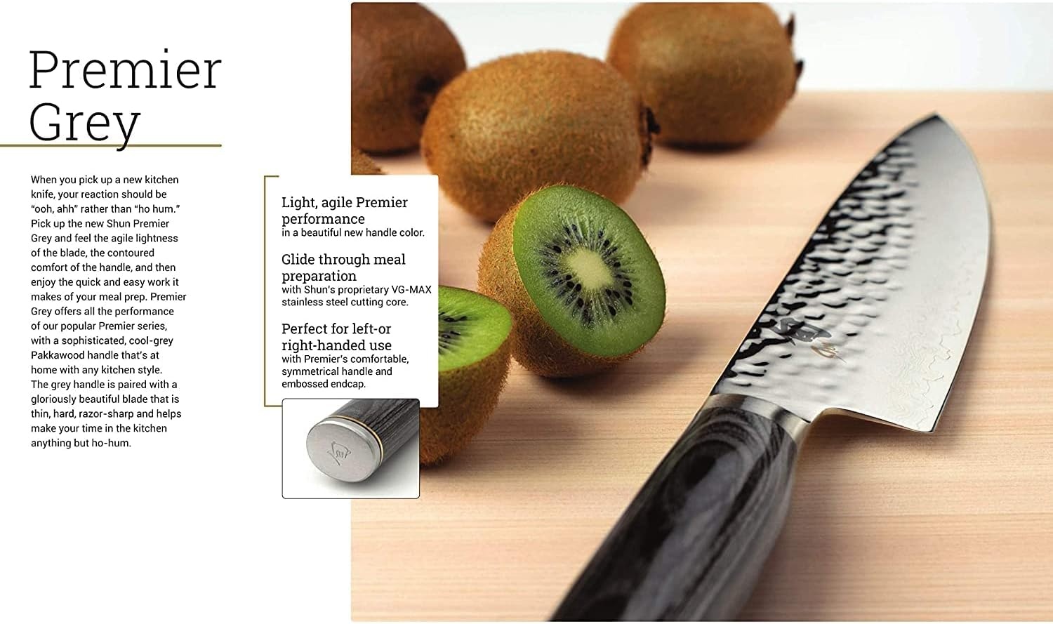 image:imageShun Premier Blonde 5 Piece Starter Block Set Includes 8 Chefs 4 Paring 65 Utility Knives Honing Steel amp Bamboo Knife Block Handcrafted Japanese Knife Set Pakkawood HandlesGray
