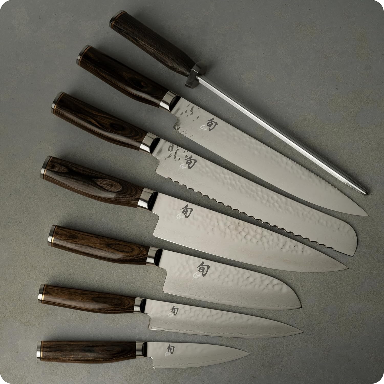 image:imageShun Premier Blonde 5 Piece Starter Block Set Includes 8 Chefs 4 Paring 65 Utility Knives Honing Steel amp Bamboo Knife Block Handcrafted Japanese Knife Set Pakkawood HandlesBrown