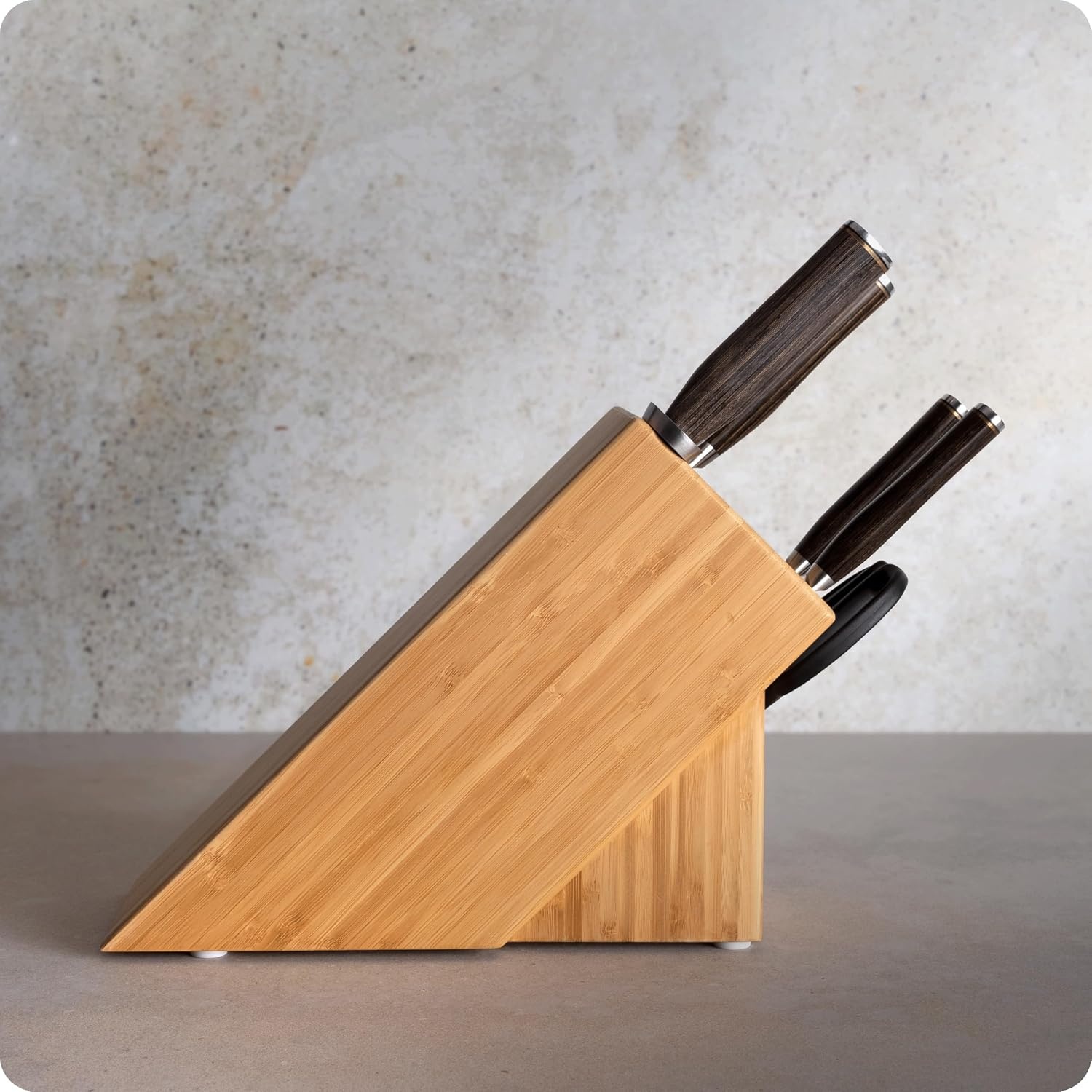 image:imageShun Premier Blonde 5 Piece Starter Block Set Includes 8 Chefs 4 Paring 65 Utility Knives Honing Steel amp Bamboo Knife Block Handcrafted Japanese Knife Set Pakkawood HandlesBrown