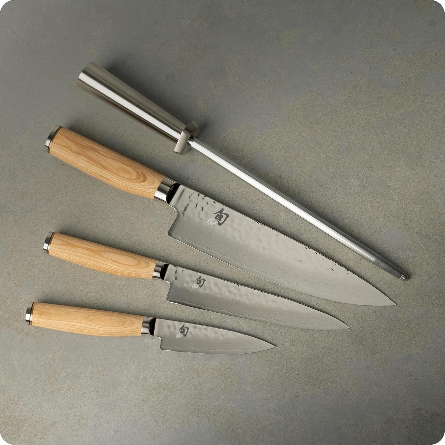 image:imageShun Premier Blonde 5 Piece Starter Block Set Includes 8 Chefs 4 Paring 65 Utility Knives Honing Steel amp Bamboo Knife Block Handcrafted Japanese Knife Set Pakkawood HandlesBlonde