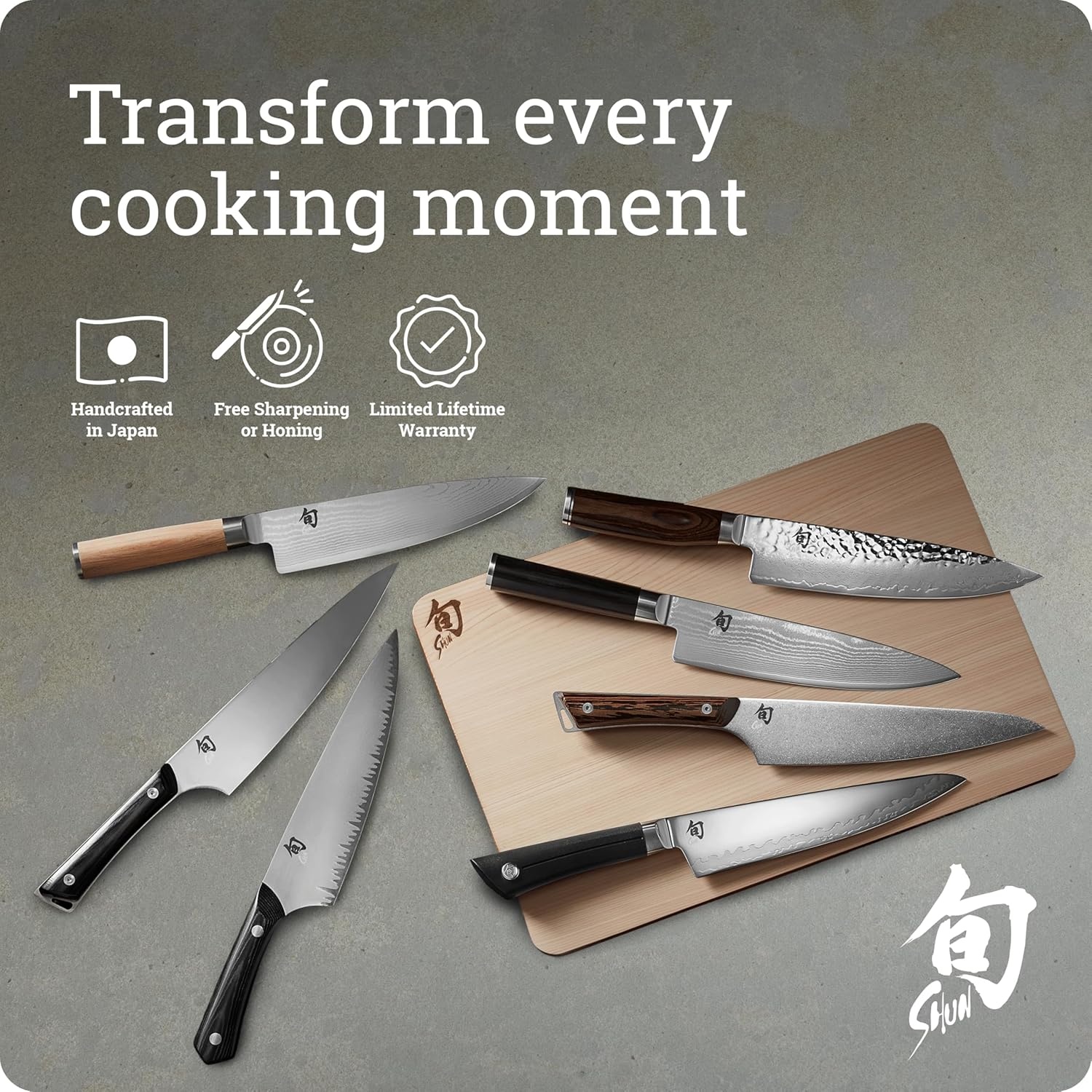 image:imageShun Premier Blonde 5 Piece Starter Block Set Includes 8 Chefs 4 Paring 65 Utility Knives Honing Steel amp Bamboo Knife Block Handcrafted Japanese Knife Set Pakkawood HandlesBrown