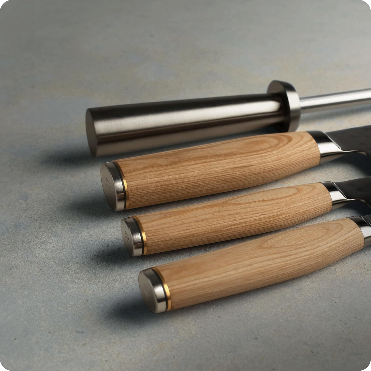 image:imageShun Premier Blonde 5 Piece Starter Block Set Includes 8 Chefs 4 Paring 65 Utility Knives Honing Steel amp Bamboo Knife Block Handcrafted Japanese Knife Set Pakkawood HandlesBlonde