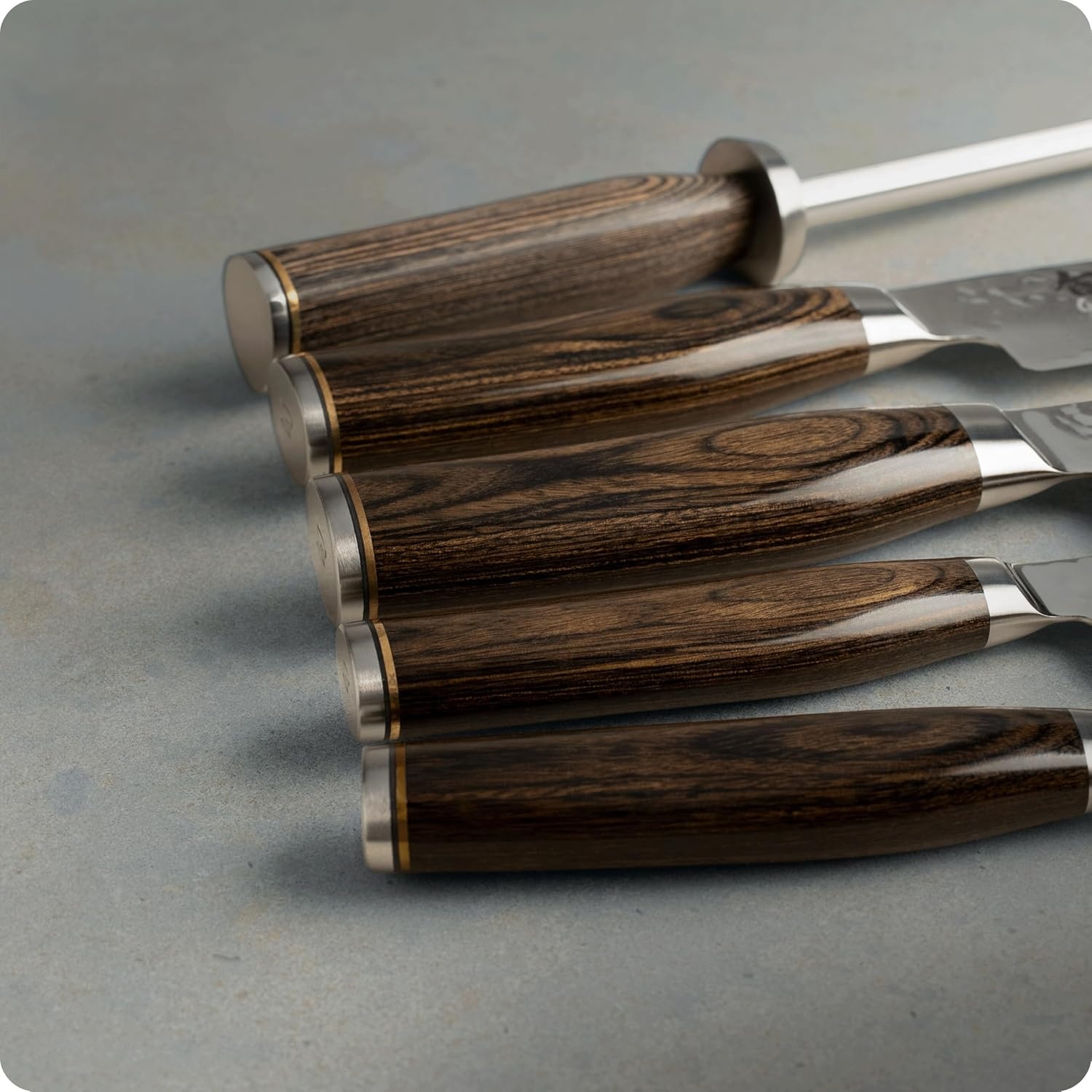 image:imageShun Premier Blonde 5 Piece Starter Block Set Includes 8 Chefs 4 Paring 65 Utility Knives Honing Steel amp Bamboo Knife Block Handcrafted Japanese Knife Set Pakkawood HandlesBrown