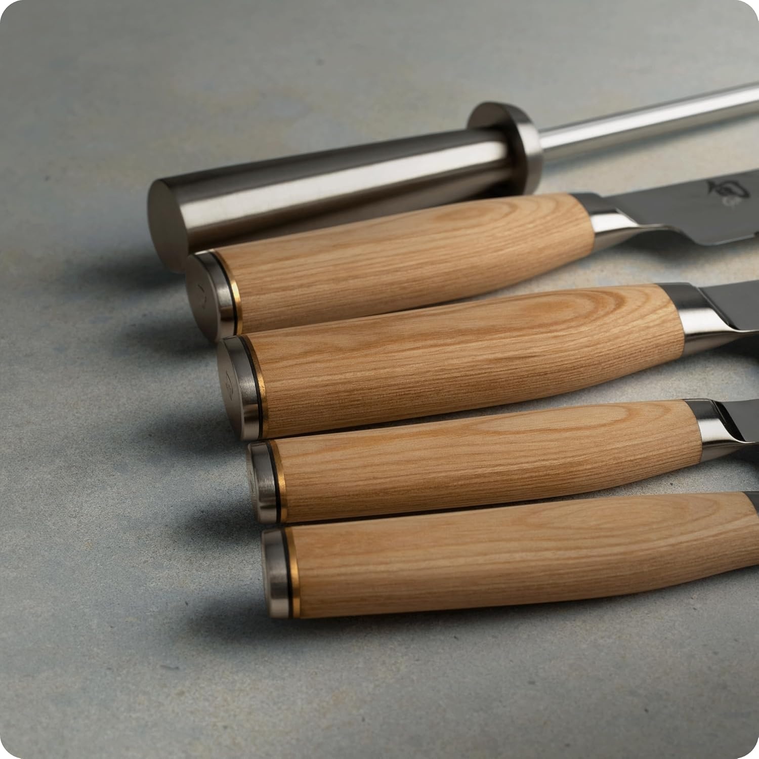image:imageShun Premier Blonde 5 Piece Starter Block Set Includes 8 Chefs 4 Paring 65 Utility Knives Honing Steel amp Bamboo Knife Block Handcrafted Japanese Knife Set Pakkawood HandlesBlonde