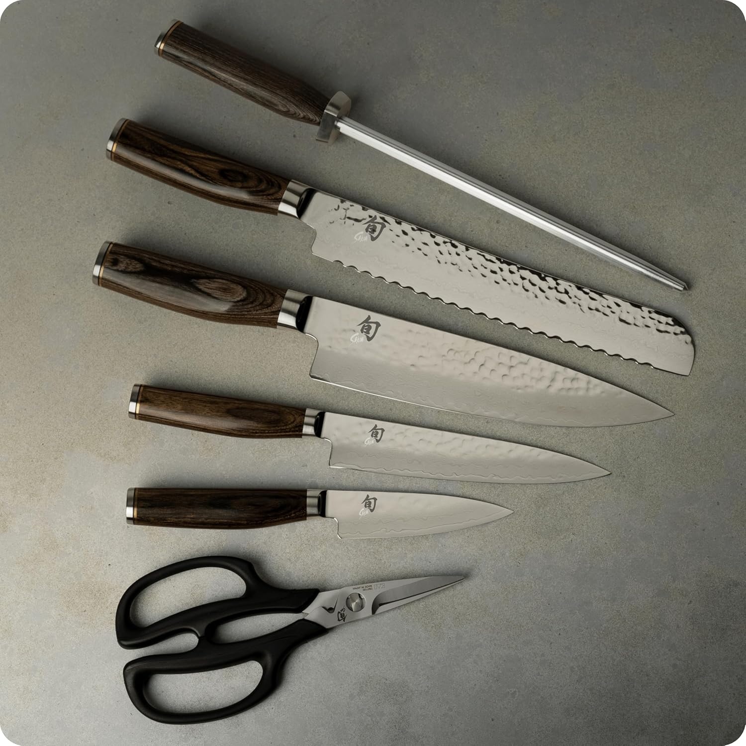image:imageShun Premier Blonde 5 Piece Starter Block Set Includes 8 Chefs 4 Paring 65 Utility Knives Honing Steel amp Bamboo Knife Block Handcrafted Japanese Knife Set Pakkawood HandlesBrown